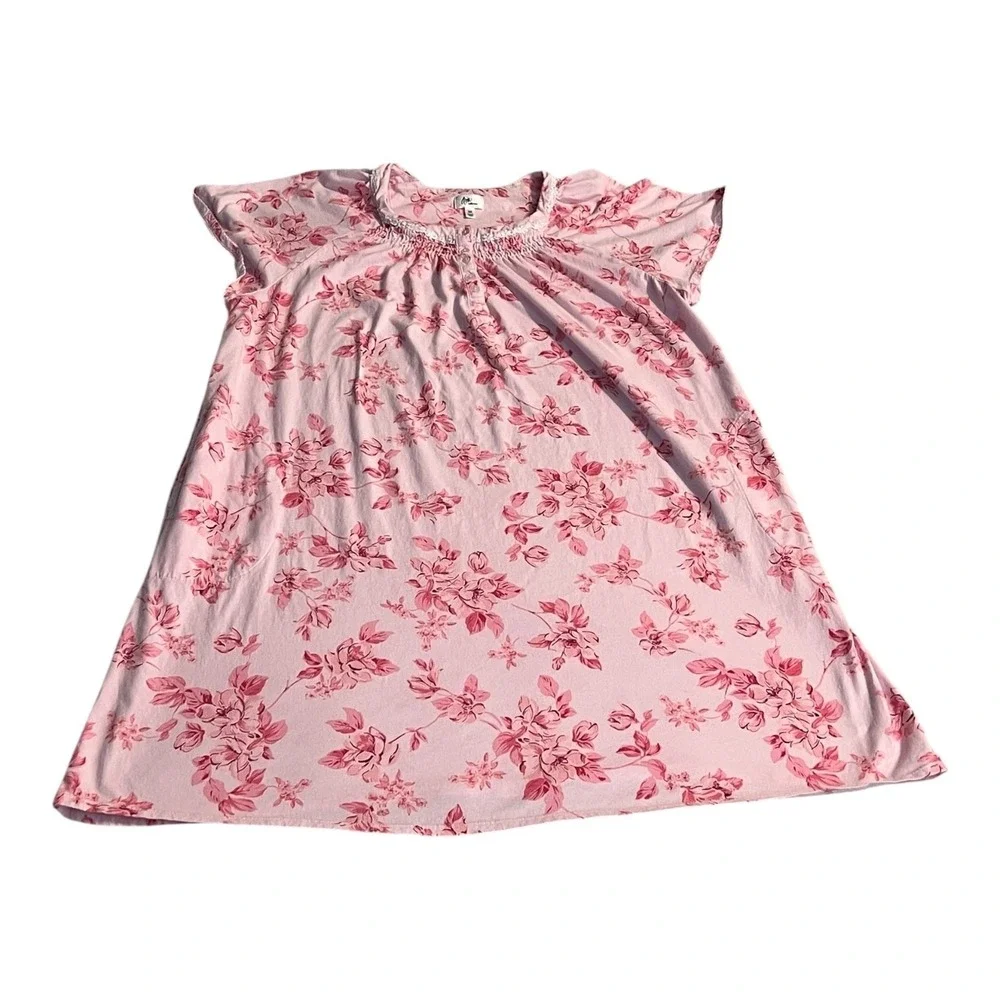Aria Collection 3X Nightgown‎ Set 2‑Pack Floral Smocked Cottagecore Loungewear